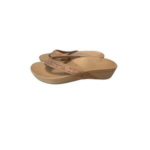 Vionic Womens Cork Wedge Flip Flop Sandals Size 10 Tan